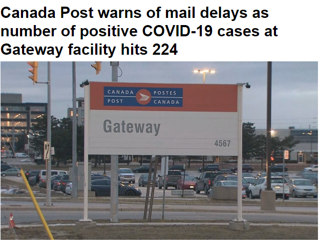 注意! Canada Post疫情扩大 224人中招! 部分地区包裹或延误！