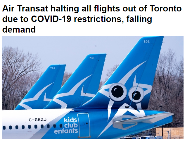 注意! Air Transat宣布取消所有进入多伦多定期航班! 明起生效! 新闻 第1张