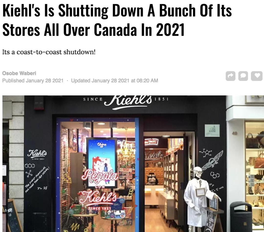扎心! 加拿大华人挚爱品牌科颜氏关店 欧舒丹破产! Godiva跳楼甩卖! 新闻 第10张