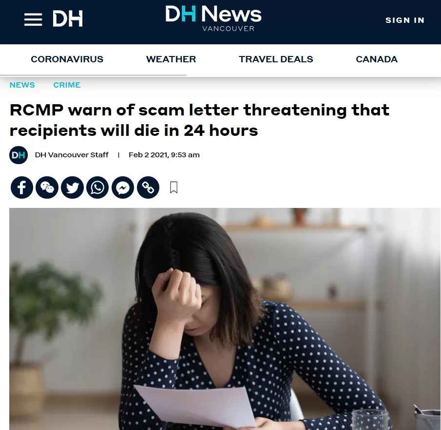 惊! 大温多人收死亡威胁信: 烧你房子 剪你刹车线 外卖下毒 报警就杀你 社会 第6张