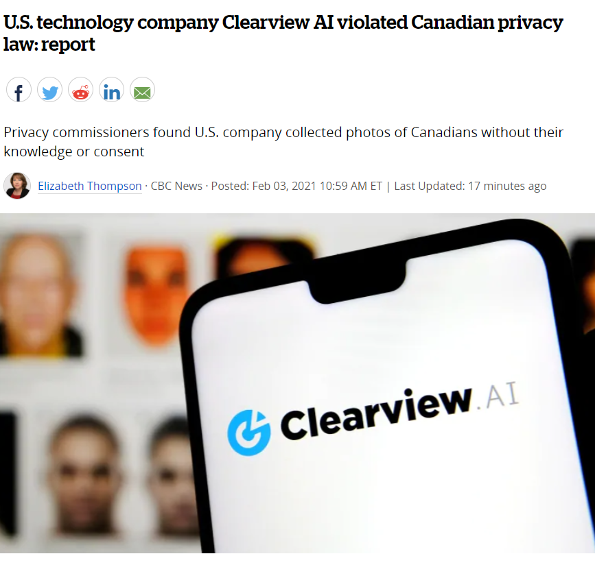 结果出了! 美国Clearview AI偷录百万加拿大人 擅自比对信息! 新闻 第3张