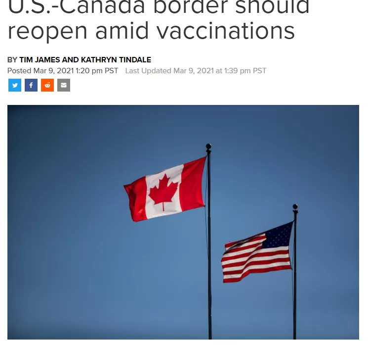 啥?! 美国5月份完成疫苗接种 吵着要开边界 加拿大: 自己疯! 新闻 第1张