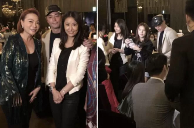 喝交杯酒秀恩爱！林心如霍建华合体出席林爸寿宴