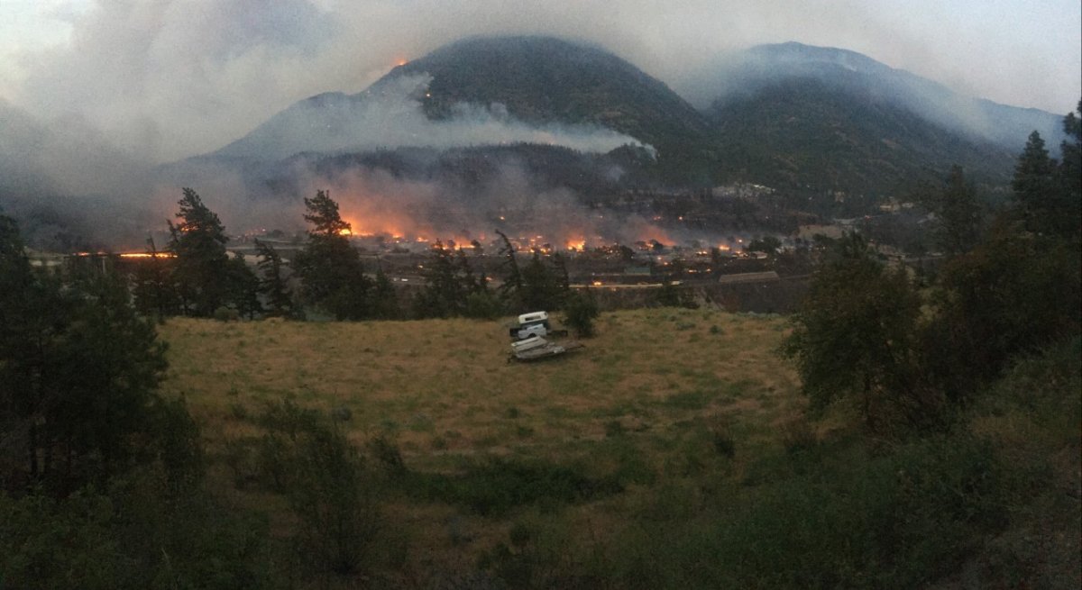 Fire sweeps through the village of Lytton on Wednesday, June 30, 2021.