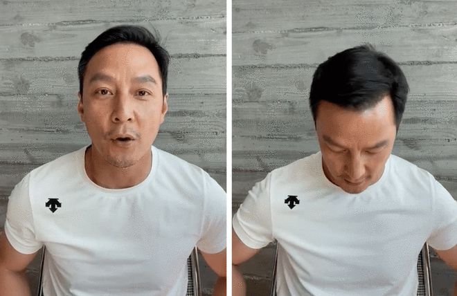 吴彦祖戴头盔自拍脸被挤到变形 网友：撞脸成龙了