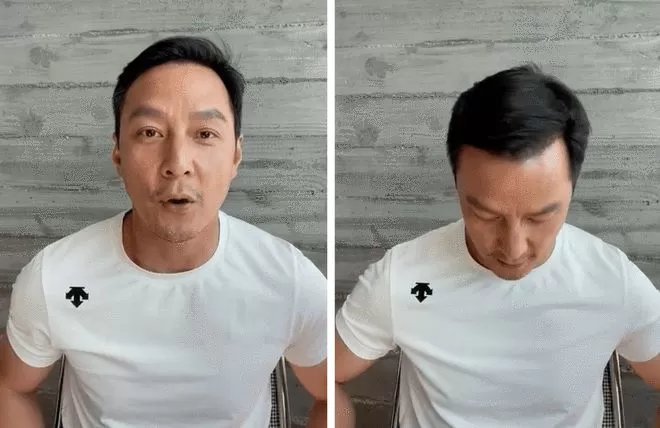 吴彦祖戴头盔自拍脸被挤到变形 网友：撞脸成龙了