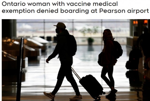亏大了！加拿大女子因疫苗被拒登机，4300元旅费打水漂