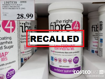 IMPORTANT RECALL NOTICE - Fibre4 with Probiotics Costco Item #1597539 - Costco East Fan Blog