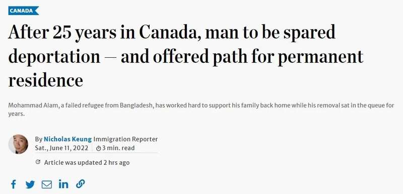 亚裔男黑在加拿大25年 非但没被遣返 还拿了PR