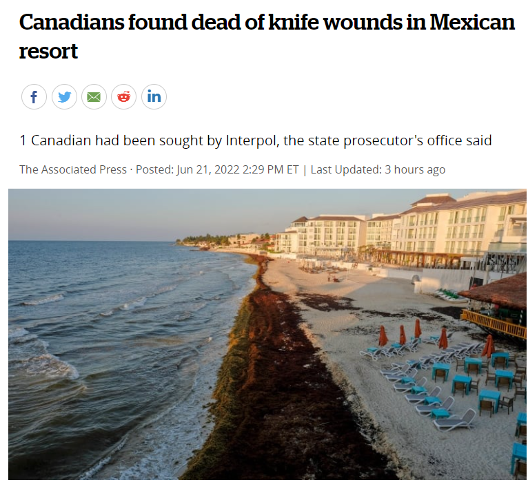2名加拿大人在最爱旅游胜地惨遭割喉 鲜血淋漓 横尸度假村! 天堂变地狱!