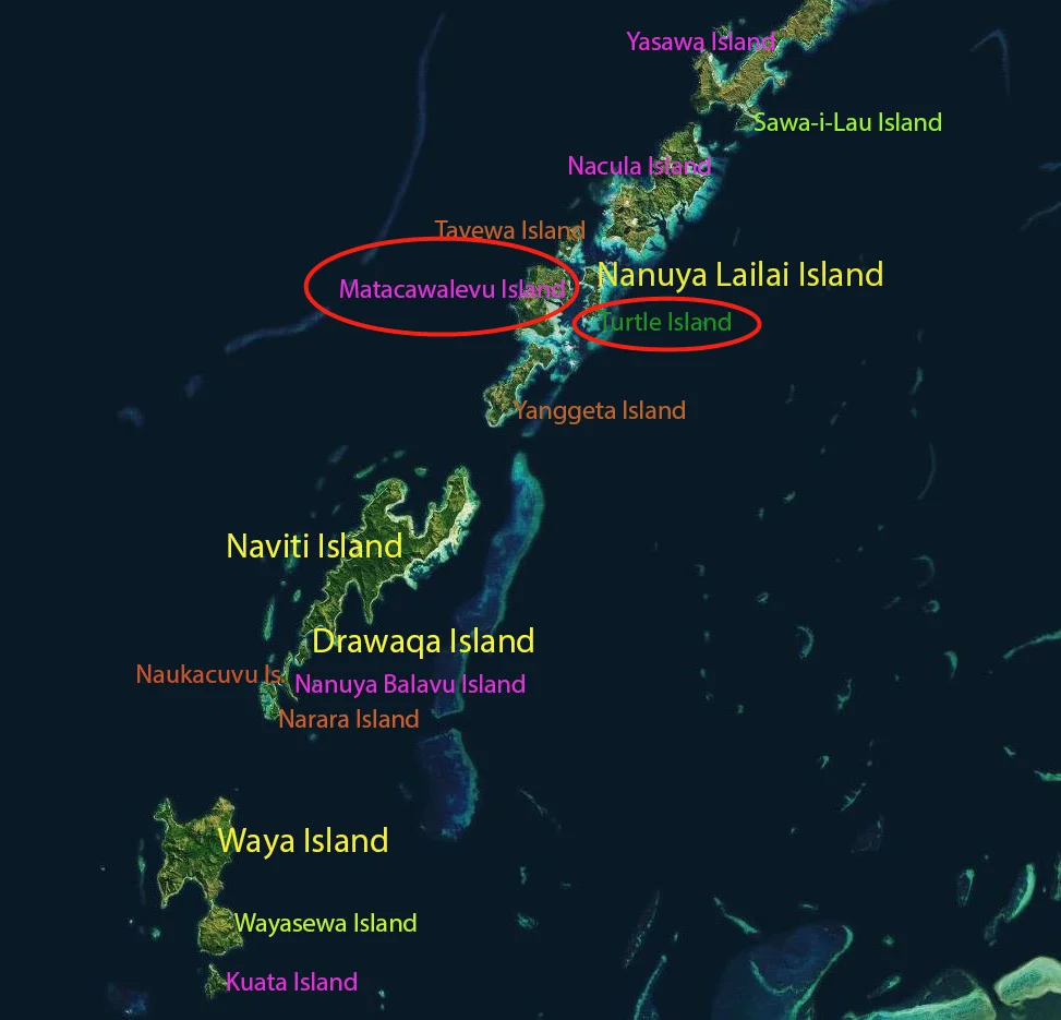 ↑道森于9日凌晨乘坐皮划艇从海龟岛逃到1.2英里以外的马塔萨瓦莱武岛