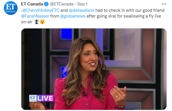 加拿大女主持播新闻时吞苍蝇:在我喉咙深处扑腾