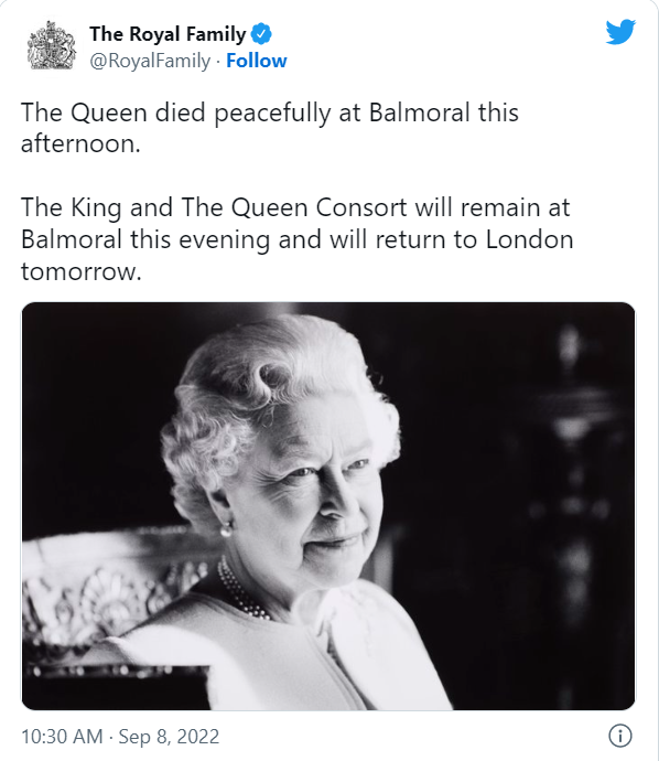 举国悲痛! 加拿大国家元首 英女王驾崩 白金汉宫成泪海 天空突现双彩虹 一个时代落幕