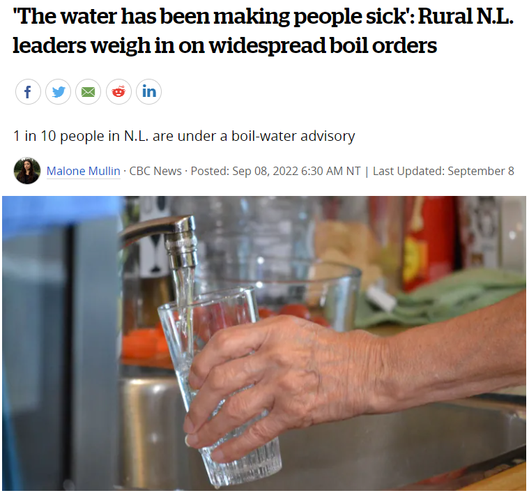 加拿大饮用水有重大化学问题 上百社区大批人患病