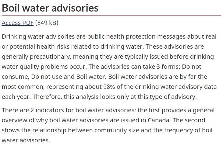 加拿大饮用水有重大化学问题 上百社区大批人患病