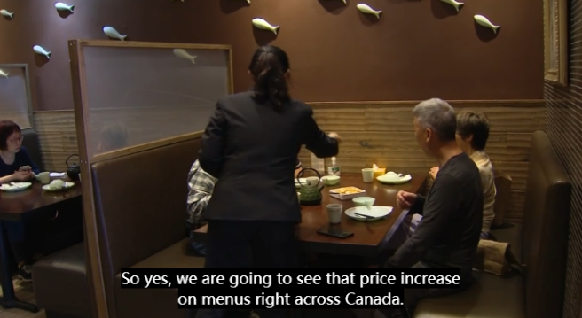 加拿大餐馆将提价15% 客流量下降 更多店要关门