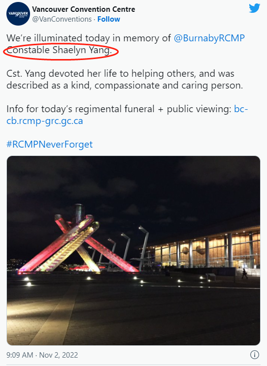 加拿大在哭泣! 上万人送别华裔女警 列治文今成悲伤海洋 封路送行 全城泪目