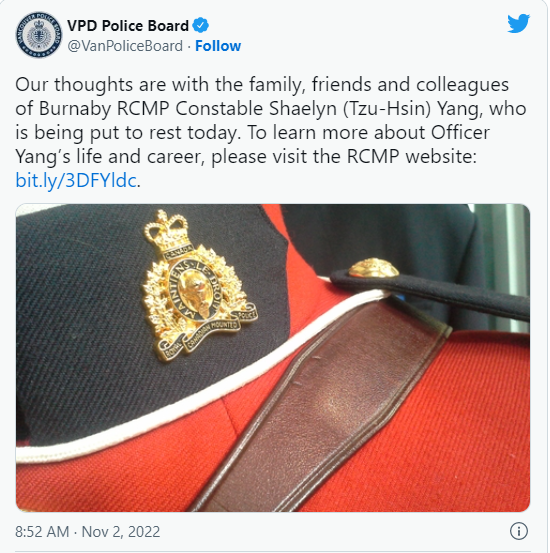 加拿大在哭泣! 上万人送别华裔女警 列治文今成悲伤海洋 封路送行 全城泪目