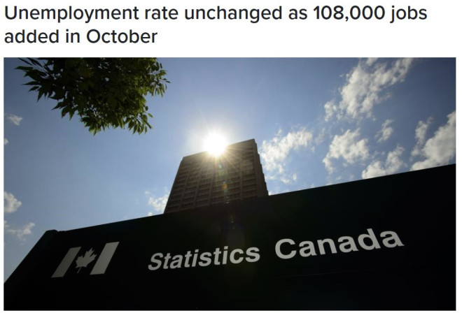 统计局公布：10月新增10.8万工作，平均小时工资为31.97元