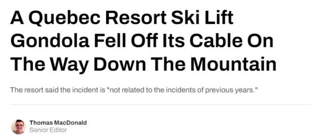 魁北克滑雪胜地缆车坠落，民众愤怒施压政府更换经营公司