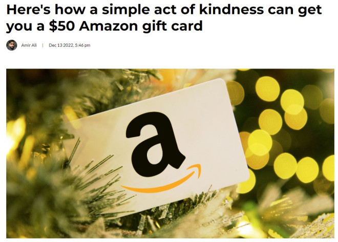 不要错过：亚马逊免费发放50元购物卡，只要你承诺做善事