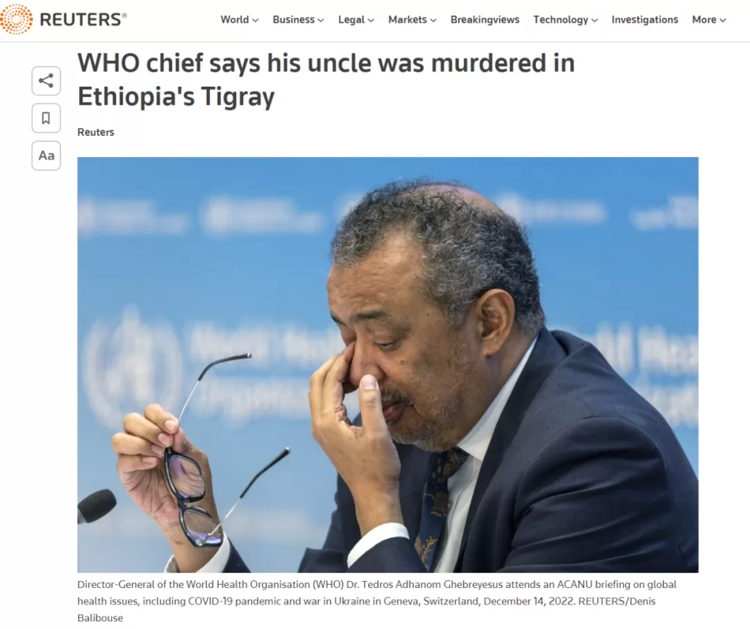 突发! WHO总干事谭德塞叔叔被谋杀! 他当场泪崩: 50多人惨遭任意杀害！ 社会 第1张