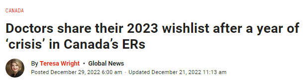 加拿大急诊室医生们谈2023年愿望 非常实在