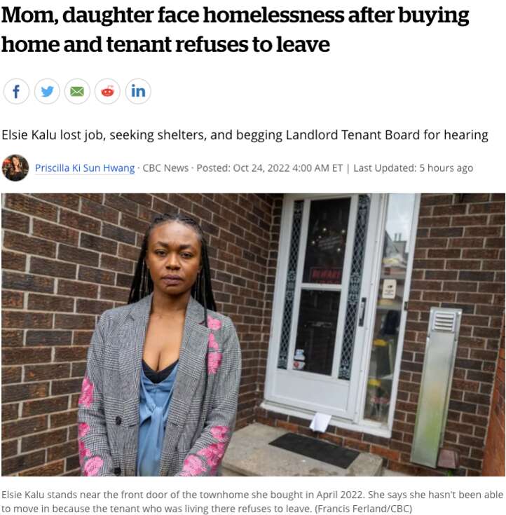 加拿大女房东被租客折磨 丢工作 带4岁女儿流落街头
