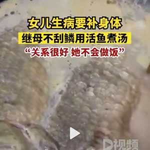 女儿生病继母不刮鳞用活鱼煮汤 当事人:继母不会做饭
