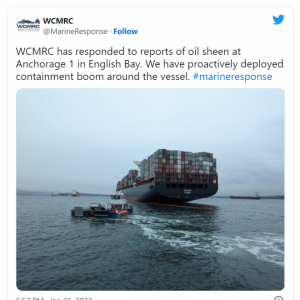 温哥华英吉利湾又漏油了！100升石油漏入大海，水面已泛油光