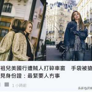 容祖儿在美国被抢 现金和身份证名贵包都被抢