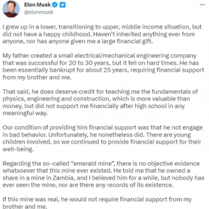 家里没矿！马斯克发文否认是富二代！加拿大是事业的起点！