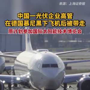 中国光伏企业多名高管在德国机场下飞机后被带走