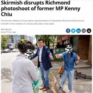 丢人！列治文两华人大妈竟骂街互殴！议员劝架被误伤血洒衬衫！
