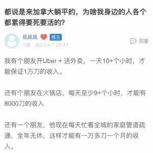 移民加拿大的人都是无忧无虑的“躺平族”？现实你看不到