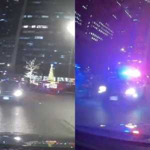 傻眼! 温哥华警车市中心疯狂逆行 差点撞车