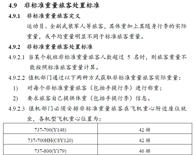 某航手册中关于非标准旅客的处理流程