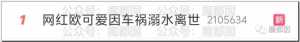 热搜第一！超美可爱百万级机车网红车祸溺亡