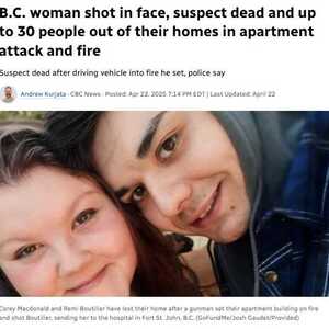 30人家被毁！枪手加拿大公寓外扫射！男子驾车撞向枪手，未婚妻脸部中枪