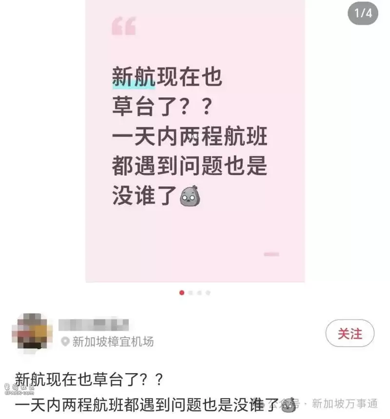 超百人被困新加坡机场 新加坡航空被吐槽服务滑坡