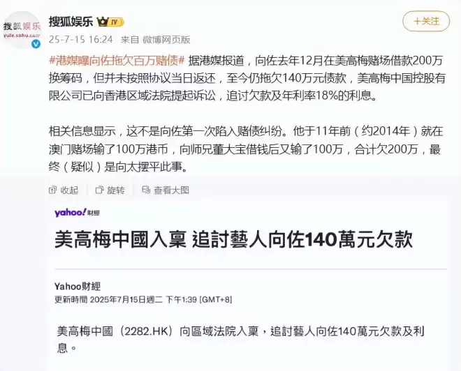 向太谈向佐被赌场追债，帮人家担保被说烂赌...