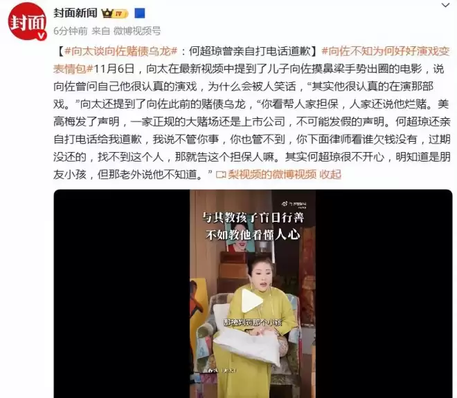 向太谈向佐被赌场追债，帮人家担保被说烂赌...