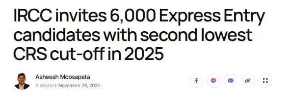 加拿大EE狂抽6000人，低分回归！移民部长宣布重磅投资！