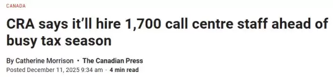 报税季要来了！CRA急招1700人接电话：一天30万通，根本接不过来
