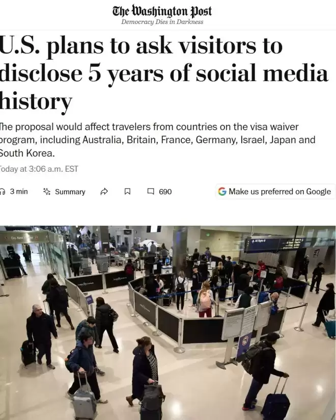 美国入境大升级：连你5年社交媒体都要查！住加拿大的全慌了！