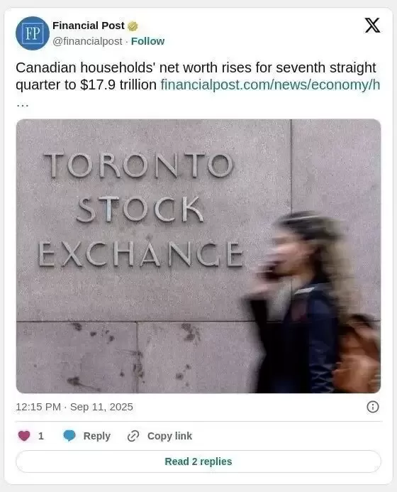 房市跌股市给力!加国人财富又涨了