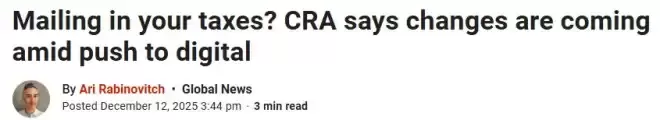 CRA报税新规：这些常用表格不再自动寄，流程全变了