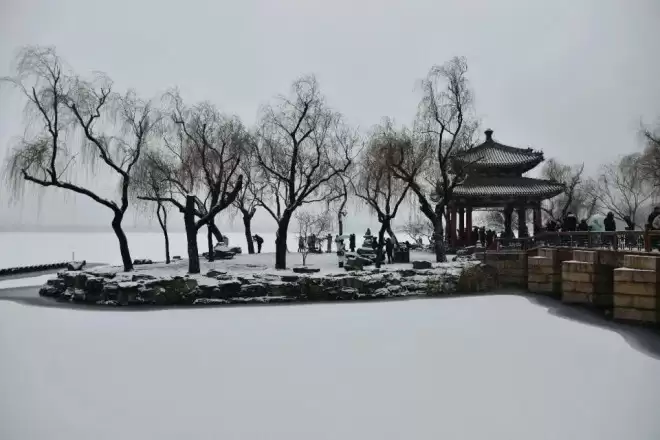 北京下雪了，颐和园美成一幅画！