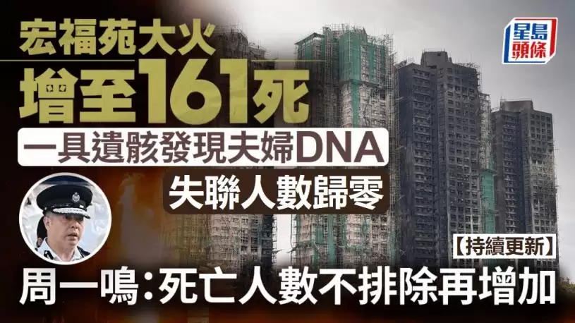 【持续更新】宏福苑大火增至161死  1具遗骸发现夫妇DNA  失联归零但死亡或再增