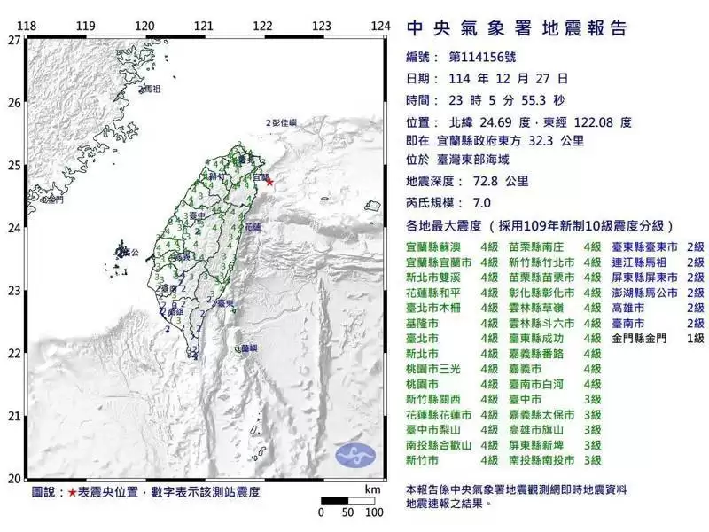 台湾发生规模7.0地震 高楼狂晃 全台有感